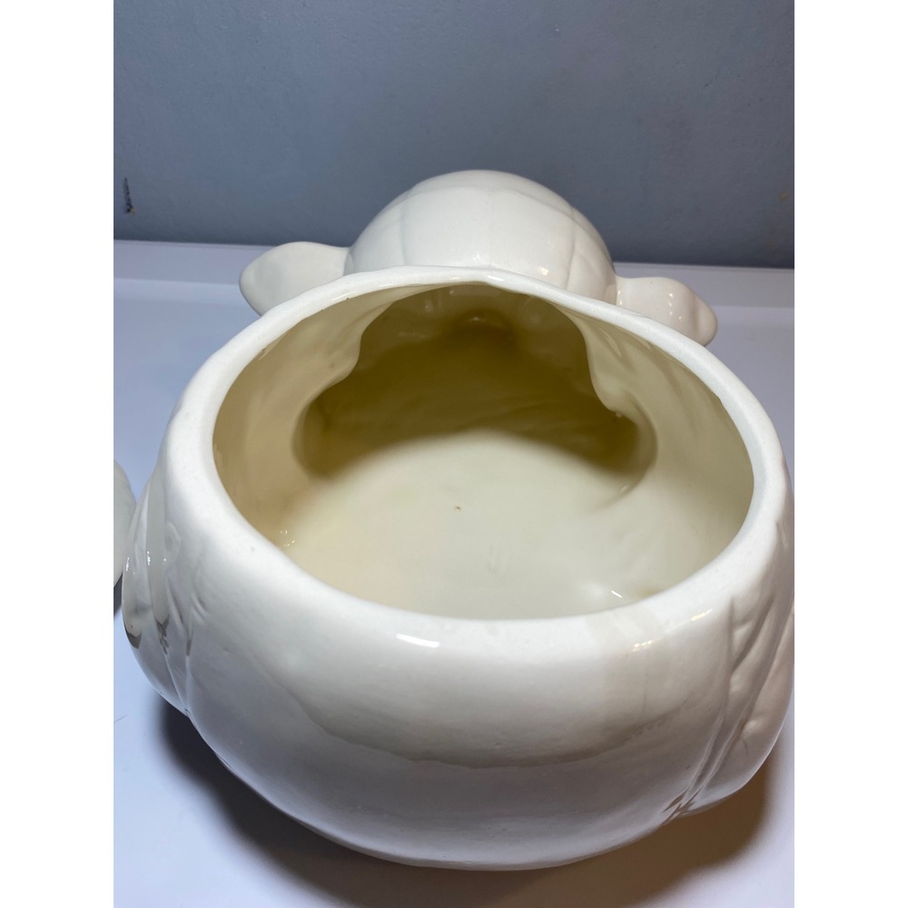 Vintage Ceramic Pig Cookie Jar Reclining Farmhouse Kitchen Canister - Picture 6 of 11